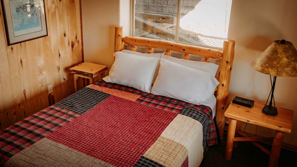 Queen Bedroom in a cabin rental in Northern Minnesota.